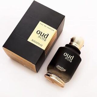 Oud Noir 100ml Eau de Parfum Spray by Khadlaj Perfumes – Luxurious Unisex Fragrance with Notes of Saffron Raspberry Rose Oud & Patchouli